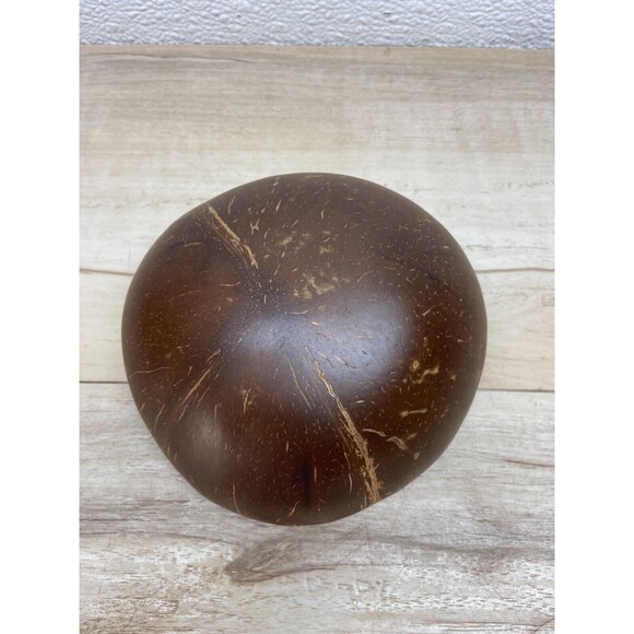 Coconut Shell Bowl Red Splash Handmade And Painted - Picture 2 of 4